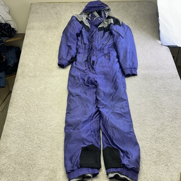 HARD CORPS Jackets & Blazers - Vintage 80s 90s Womens One Piece Gore-Tex Ski Suit Blue Purple Size Large
